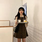Dark Cocoa Plaid Dress and Top Set