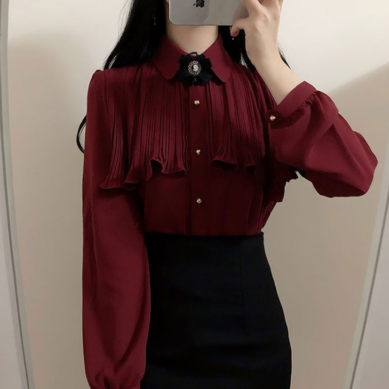 Chiffon Vintage Blouse - Cherry Bomb