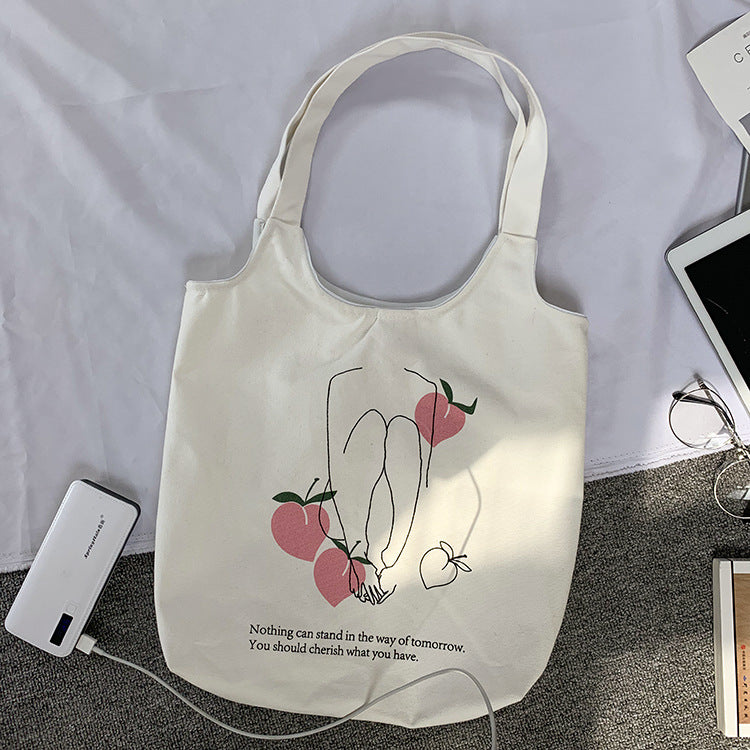 Casual Canvas Tote Bag - Cherry Bomb
