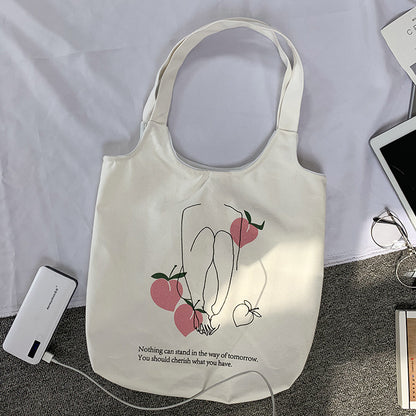 Casual Canvas Tote Bag - Cherry Bomb