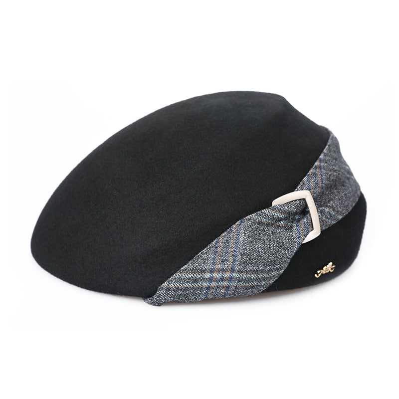 Vintage Plaid Tweed Beret