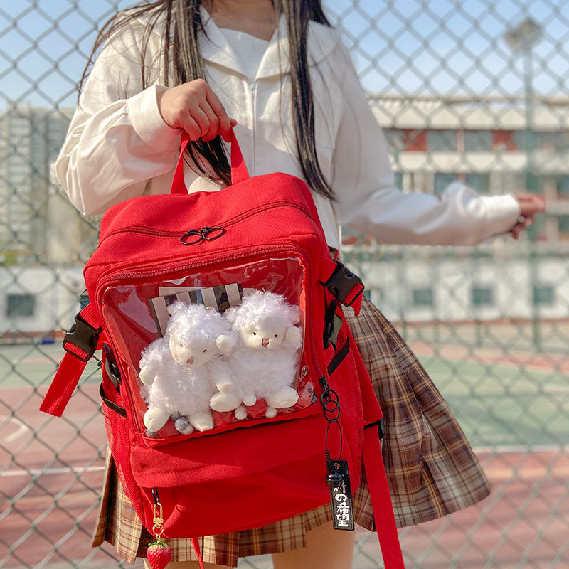 Japanese school backpack female student canvas bag - Cherry Bomb