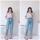 Embroidered Strawberry Jeans - Cherry Bomb