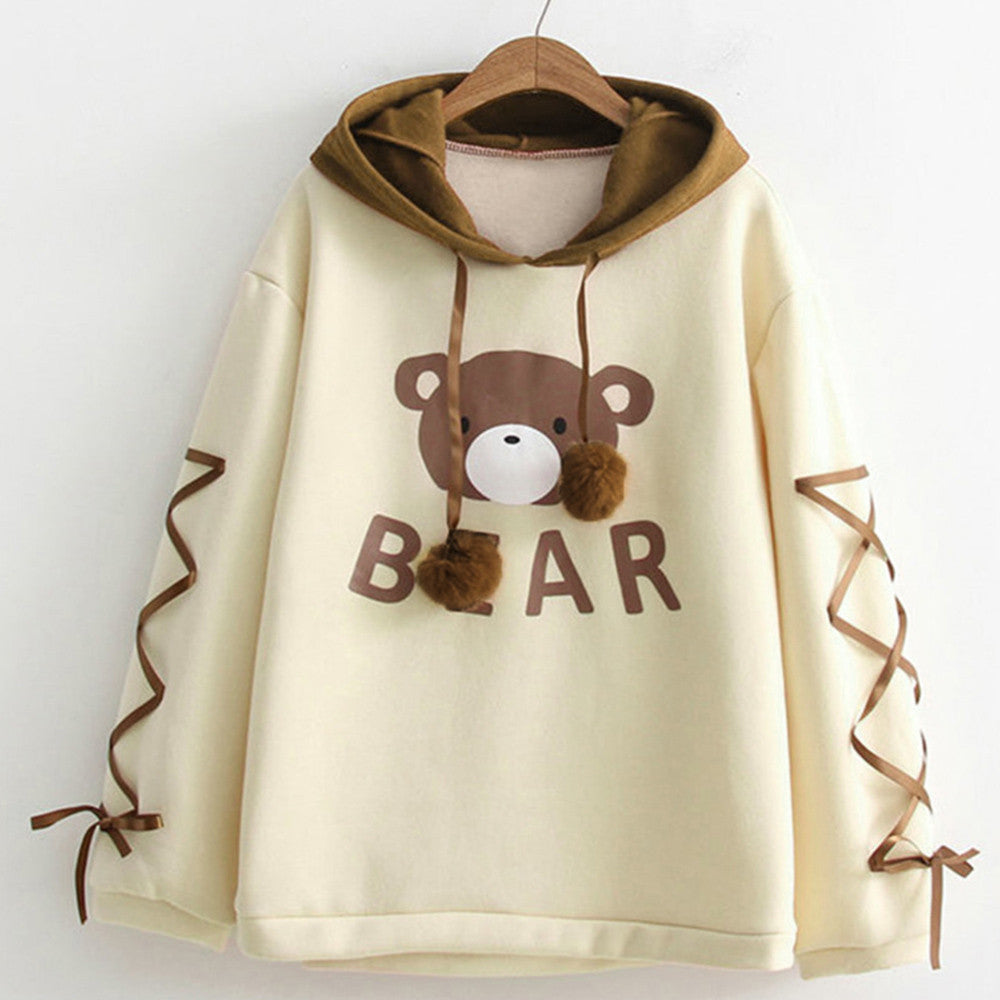Kawaii Bear Hoodie with Ears - Cherry Bomb