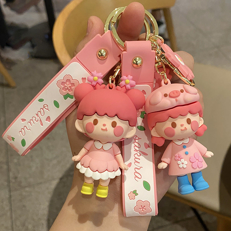 Cute Cherry Blossom Doll Keychain - Cherry Bomb