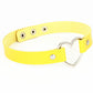 Love Heart Adjustable Leather Choker - Cherry Bomb