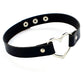 Love Heart Adjustable Leather Choker - Cherry Bomb