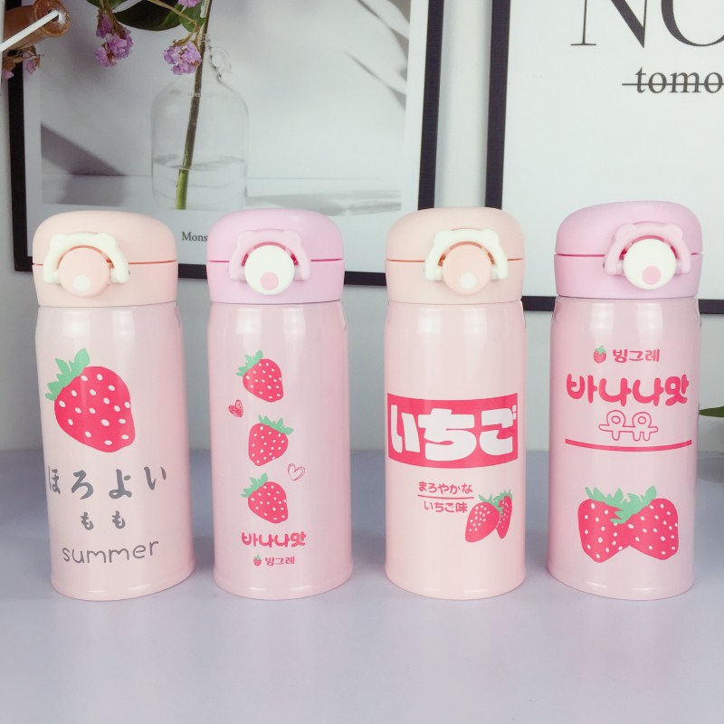 Strawberry Print Stainless Steel Thermos - Cherry Bomb