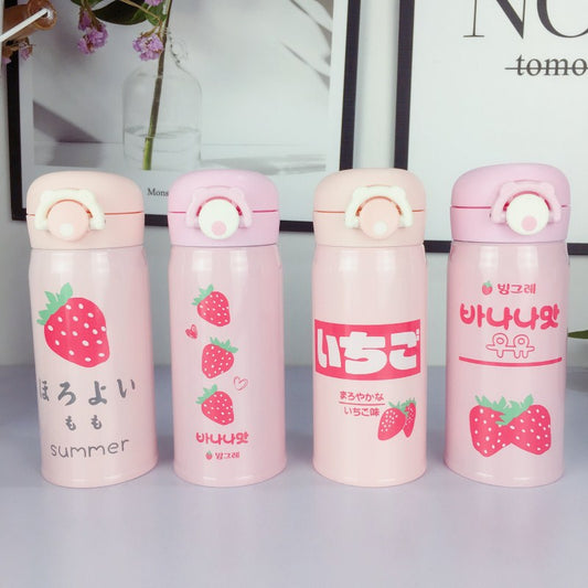 Strawberry Print Stainless Steel Thermos - Cherry Bomb
