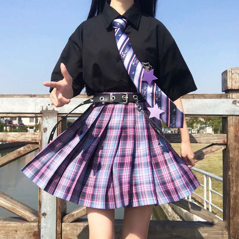 Dark Candy Plaid Skirt
