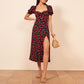 Vintage Casual Slit Dress