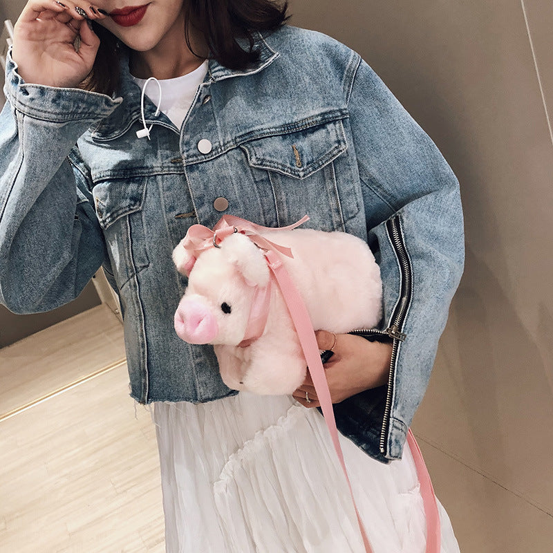 Piggy Plush Shoulder Bag - Cherry Bomb