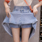 High Waist Flare Denim Skirt - Cherry Bomb