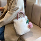Cream and Cherry Fluffy Handbag