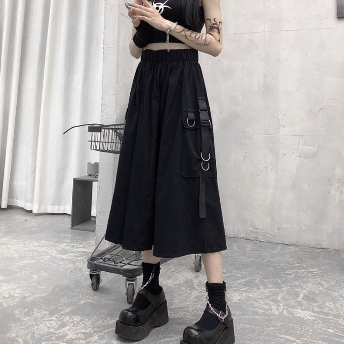 Edgy Skirt with Thin Pockets - Cherry Bomb