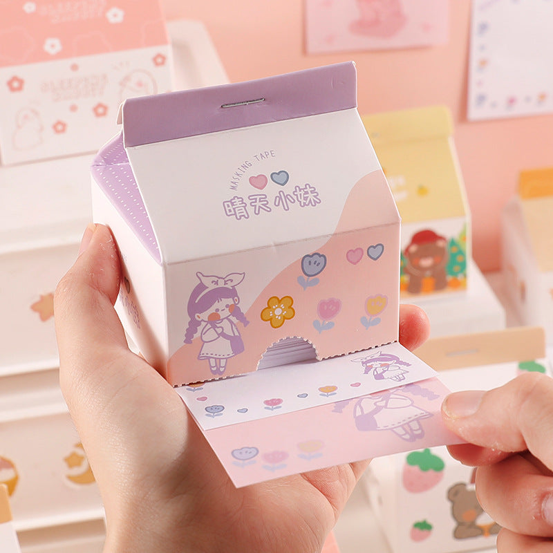 Sweet Pastel Milk Box Sticky Notes - Cherry Bomb