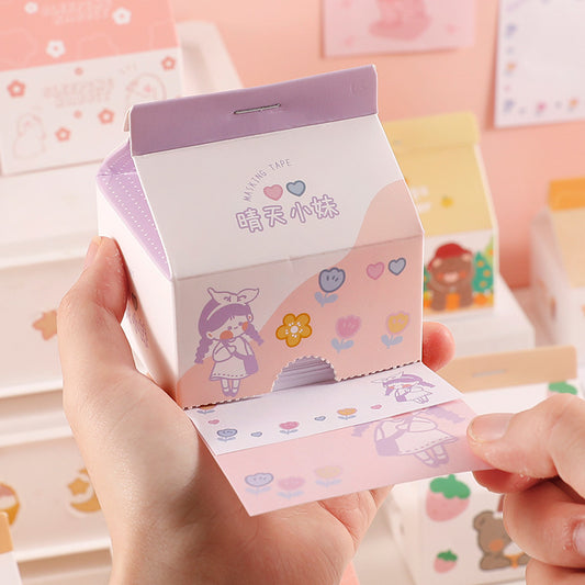 Sweet Pastel Milk Box Sticky Notes - Cherry Bomb