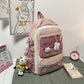 Backpack With Double Transparent Pockets - Cherry Bomb