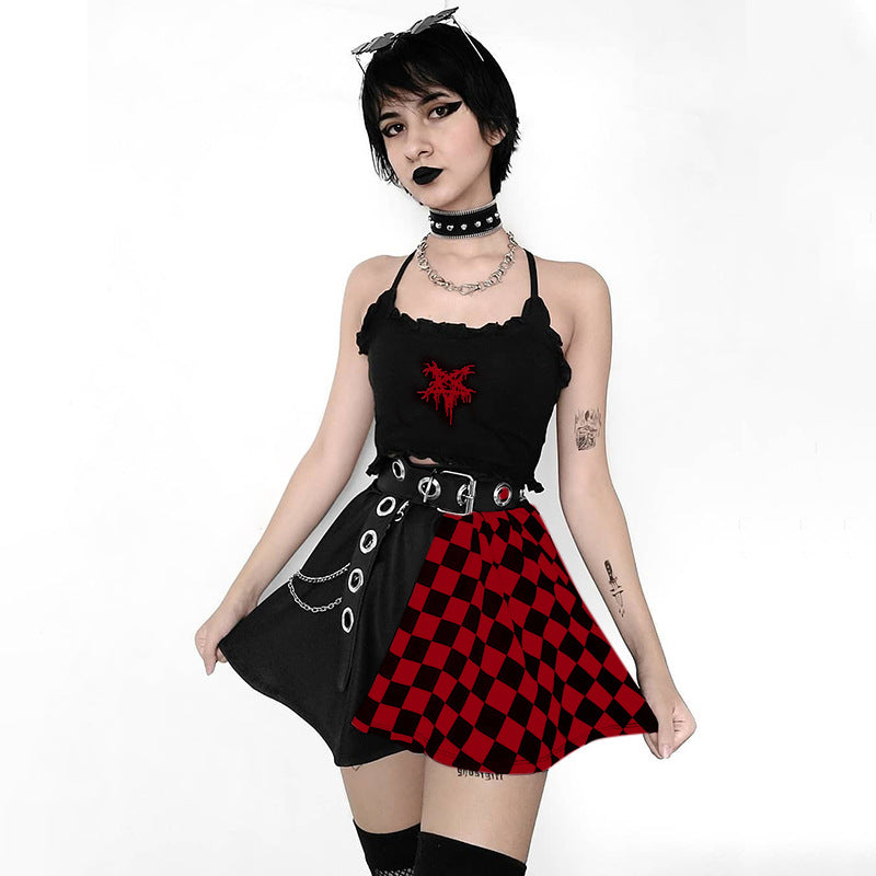 Checkered Gothic Mini Skirt