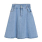 High Waist Flare Denim Skirt - Cherry Bomb