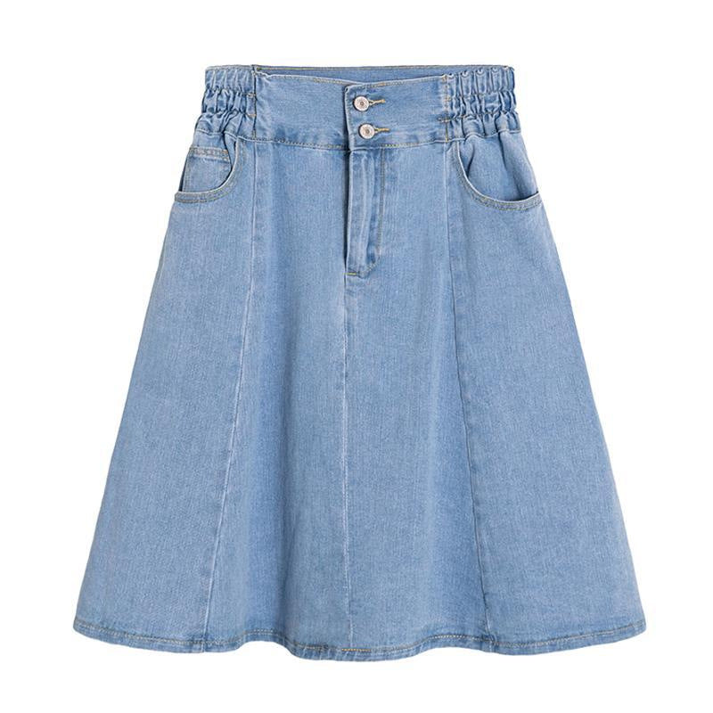 High Waist Flare Denim Skirt - Cherry Bomb