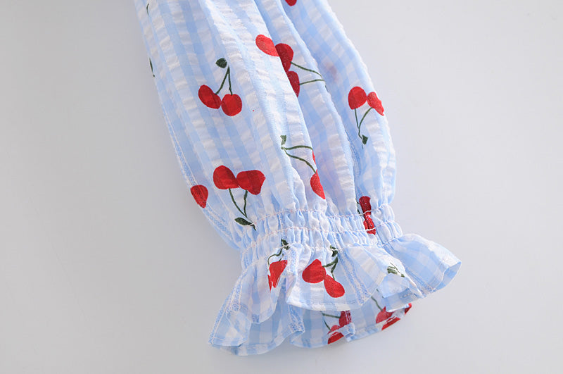 Cherry Print Plaid Top - Cherry Bomb