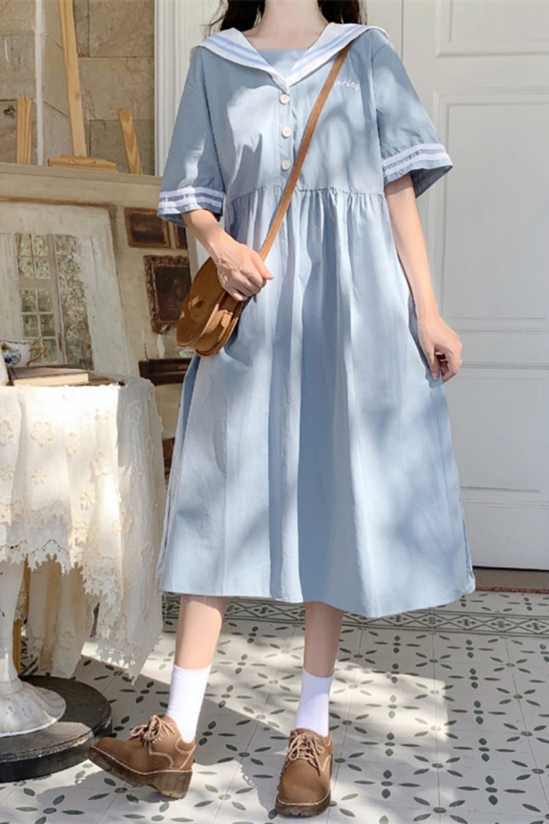 Japanese Sweet Sailor Style Dress - Cherry Bomb