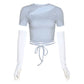 Angel Embroidered Top with Gloves Set