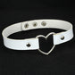 Love Heart Adjustable Leather Choker - Cherry Bomb