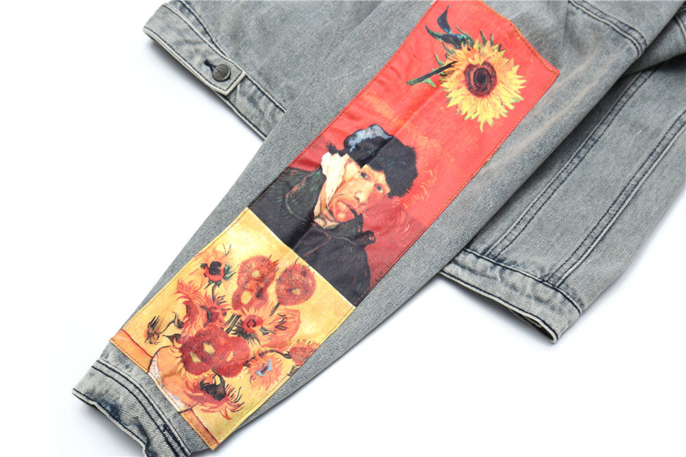 Van Gogh Inspired Denim Jacket - Cherry Bomb