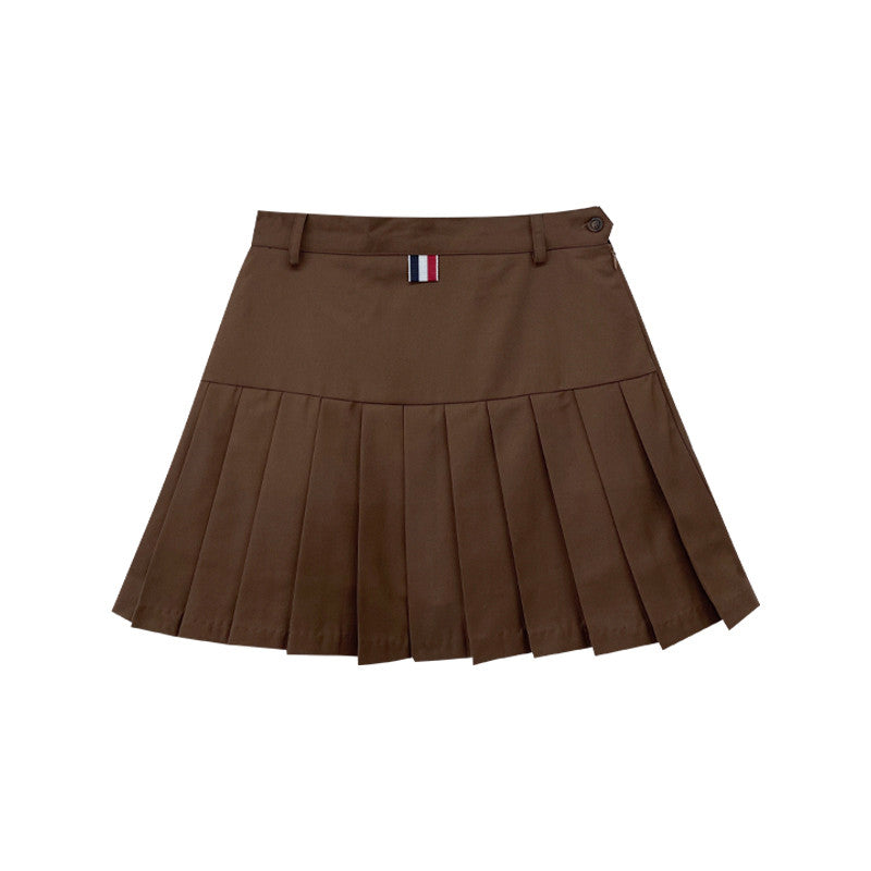 Preppy Style Pleated Skirt - Cherry Bomb