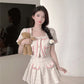 Candy Floss Top and Pleated Skirt Suit