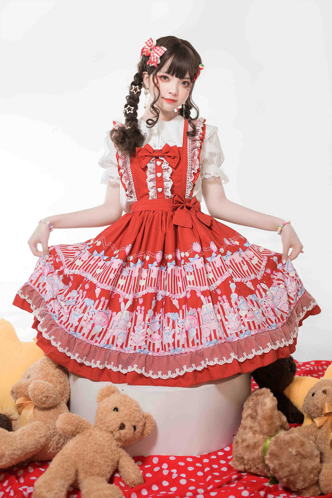 Ice Cream Rabbit Lolita JSK Dress - Cherry Bomb