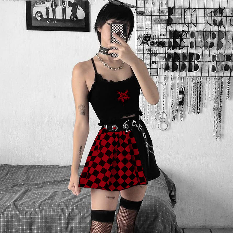 Checkered Gothic Mini Skirt