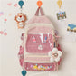 Backpack With Double Transparent Pockets - Cherry Bomb