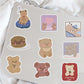 Cartoon Korean Bear Doodle Stickers - Cherry Bomb