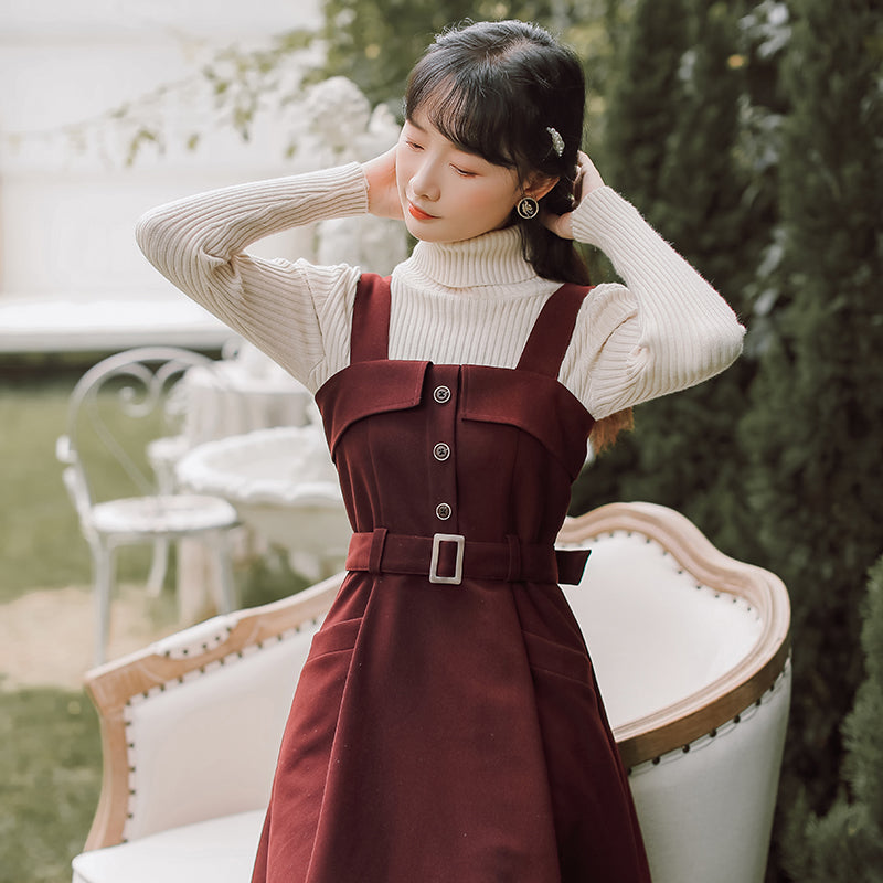 Academia Style Midi Dress - Cherry Bomb