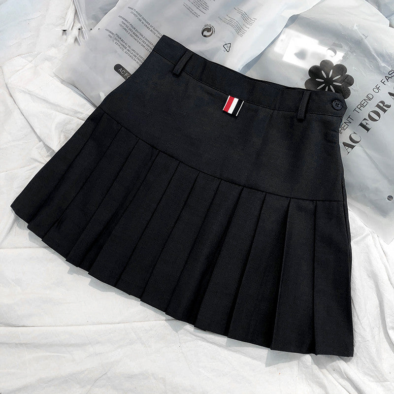 Preppy Style Pleated Skirt - Cherry Bomb