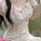 Puff Sleeve Floral Dress - Cherry Bomb