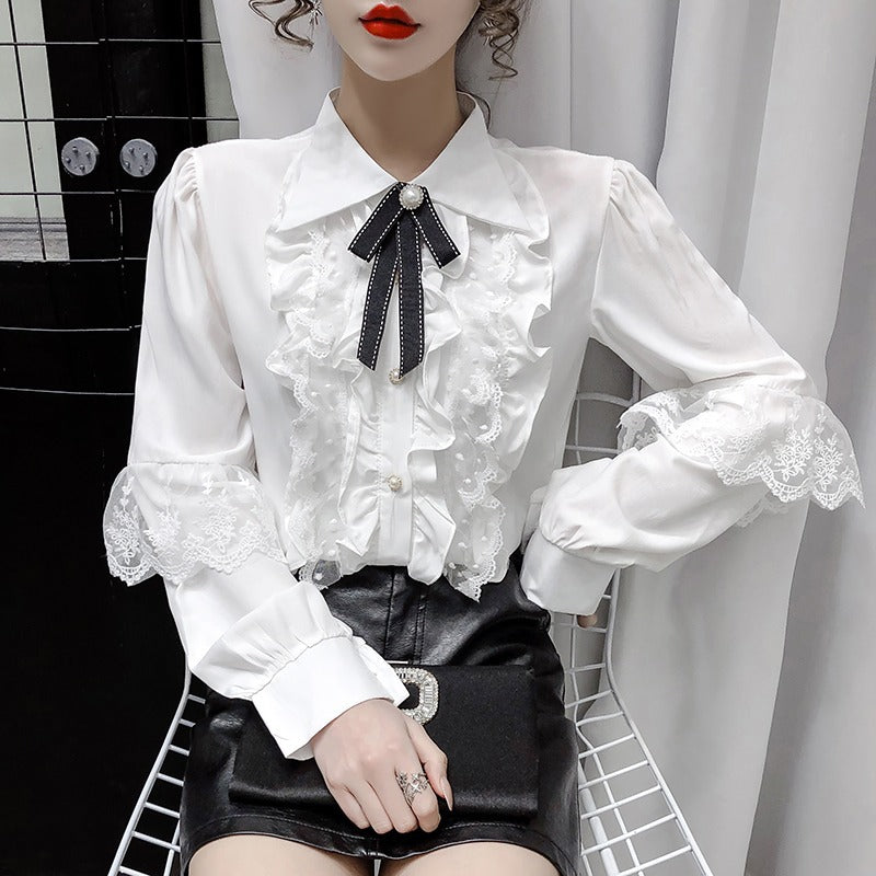 Blissfully Sweet Lace Blouse - Cherry Bomb