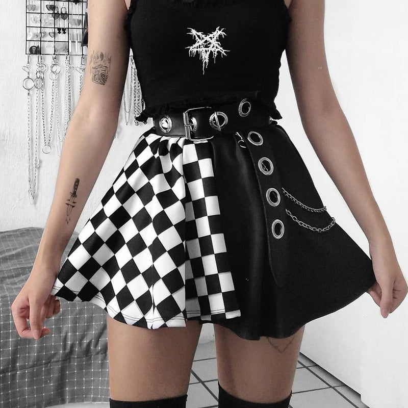 Checkered Gothic Mini Skirt