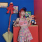 Candy High Waist Plaid Skirt - Cherry Bomb