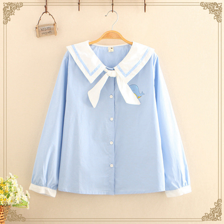 Vintage Sailor White Blouse - Cherry Bomb