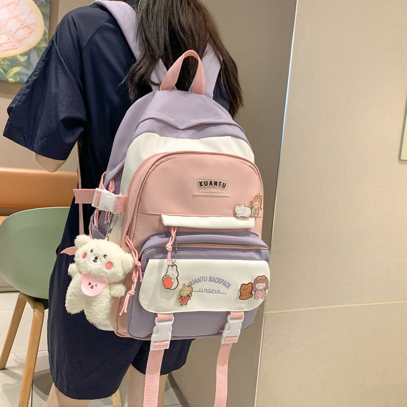 Stylish Fashion All-match Backpack - Cherry Bomb