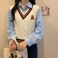 College Style Bear Knitted Sweater Vest