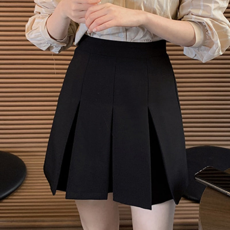 Simple Pleated Skirt - Cherry Bomb