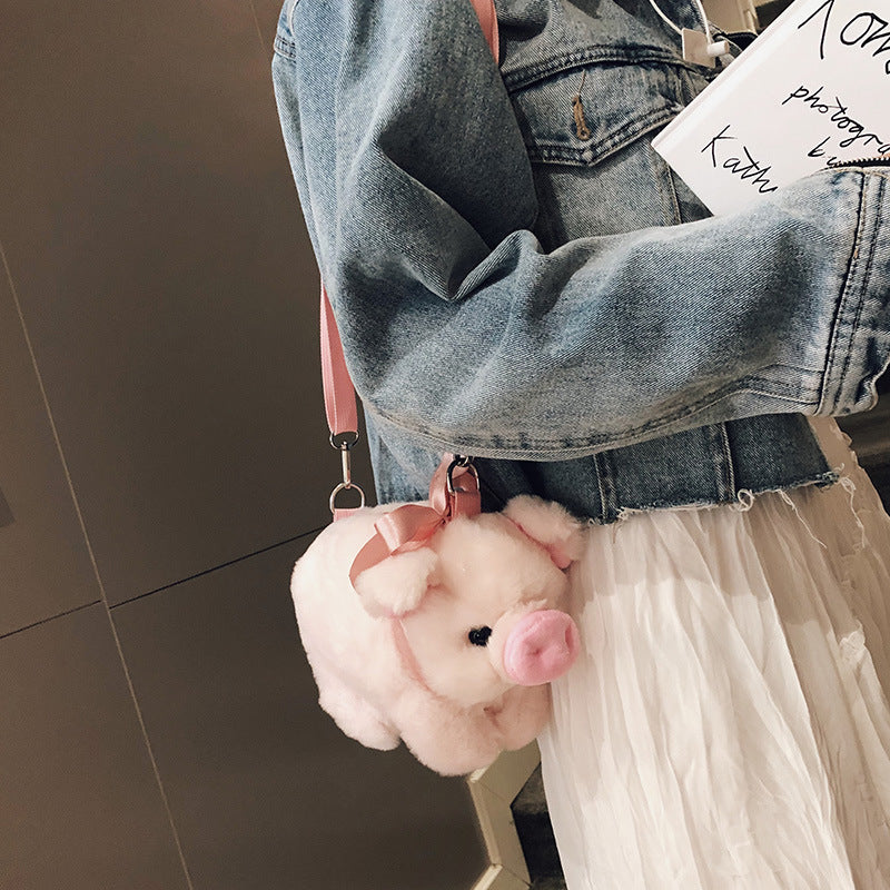 Piggy Plush Shoulder Bag - Cherry Bomb