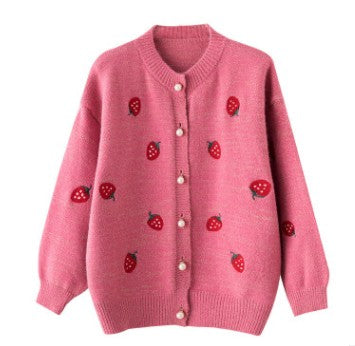 Strawberry Pink Cardigan - Cherry Bomb