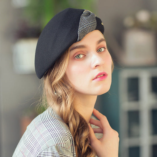 Vintage Plaid Tweed Beret