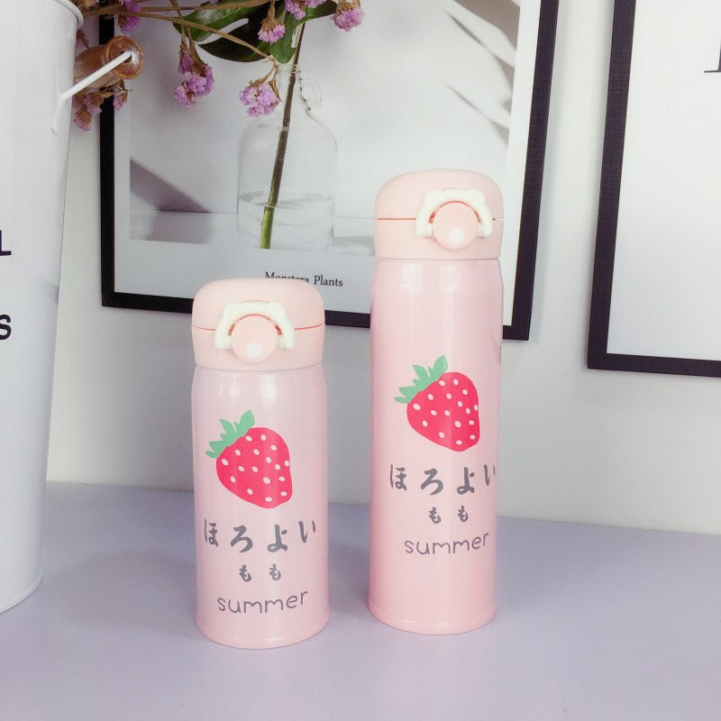 Strawberry Print Stainless Steel Thermos - Cherry Bomb